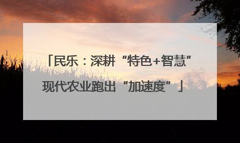 民乐：深耕“特色+智慧”现代农业跑出“加速度”