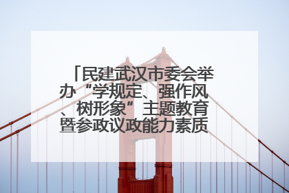 民建武汉市委会举办“学规定、强作风、树形象”主题教育暨参政议政能力素质提升培训班
