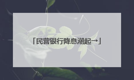 民营银行降息潮起→