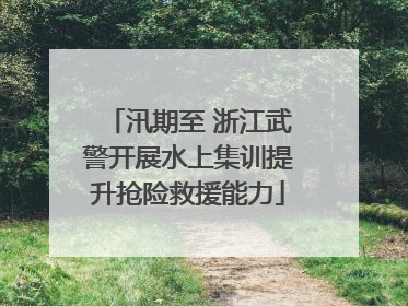 汛期至 浙江武警开展水上集训提升抢险救援能力