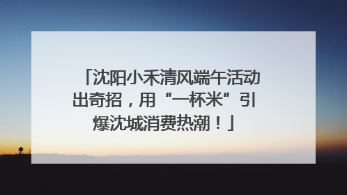 沈阳小禾清风端午活动出奇招，用“一杯米”引爆沈城消费热潮！