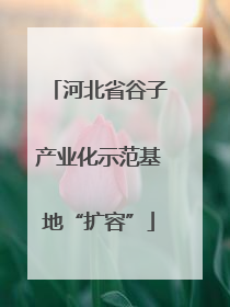 河北省谷子产业化示范基地“扩容”