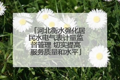 河北衡水强化居民水电气表计量监督管理 切实提高服务质量和水平