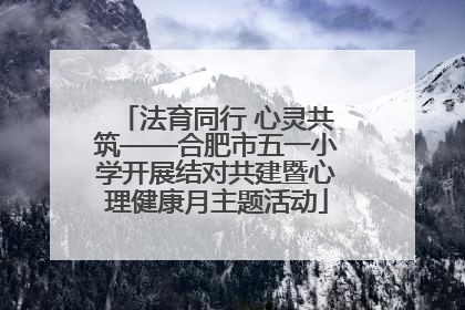 法育同行 心灵共筑——合肥市五一小学开展结对共建暨心理健康月主题活动