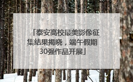 泰安高校最美影像征集结果揭晓，端午假期30强作品开展