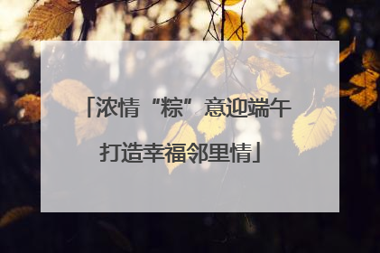 浓情“粽”意迎端午 打造幸福邻里情