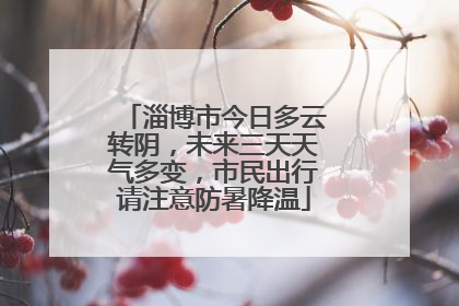 淄博市今日多云转阴，未来三天天气多变，市民出行请注意防暑降温
