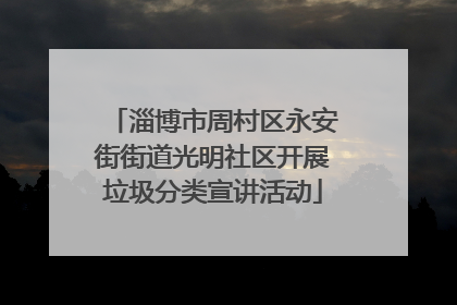 淄博市周村区永安街街道光明社区开展垃圾分类宣讲活动