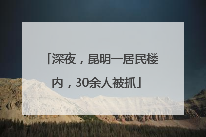 深夜，昆明一居民楼内，30余人被抓