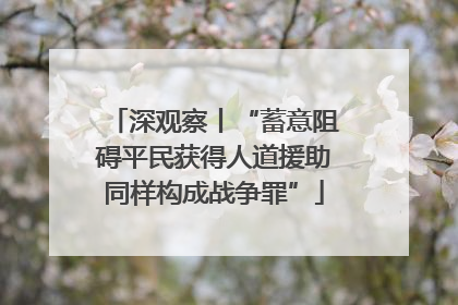 深观察丨“蓄意阻碍平民获得人道援助同样构成战争罪”