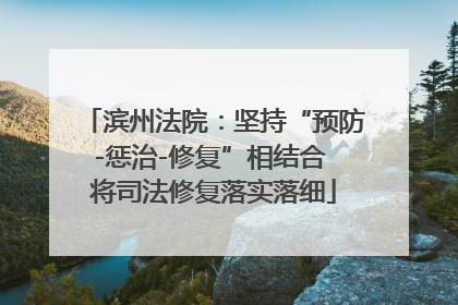 滨州法院：坚持“预防-惩治-修复”相结合 将司法修复落实落细