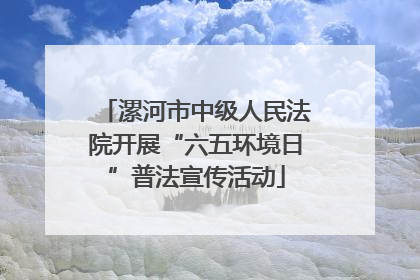 漯河市中级人民法院开展“六五环境日”普法宣传活动