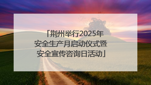 荆州举行2025年安全生产月启动仪式暨安全宣传咨询日活动