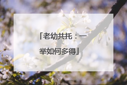 老幼共托：一举如何多得
