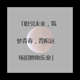 职引未来，筑梦青春，普陀这场招聘助乐业