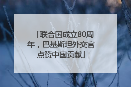 联合国成立80周年，巴基斯坦外交官点赞中国贡献