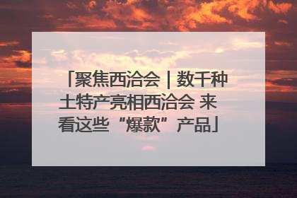 聚焦西洽会｜数千种土特产亮相西洽会 来看这些“爆款”产品