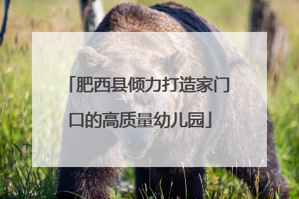 肥西县倾力打造家门口的高质量幼儿园