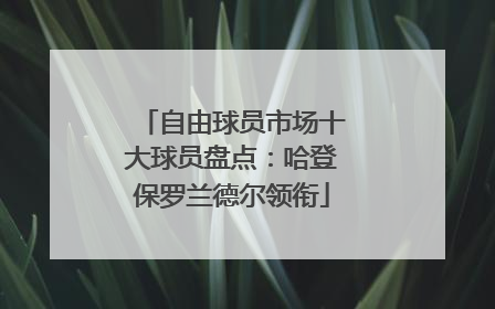 自由球员市场十大球员盘点：哈登保罗兰德尔领衔