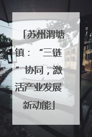 苏州渭塘镇：“三链”协同，激活产业发展新动能