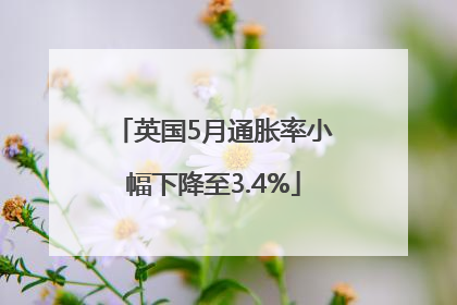 英国5月通胀率小幅下降至3.4%