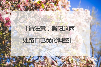 请注意，衡阳这两处路口已优化调整