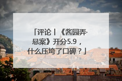 评论丨《酱园弄·悬案》开分5.9，什么压垮了口碑？