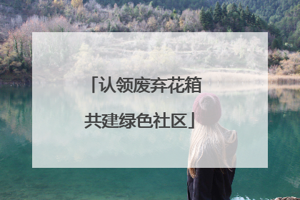认领废弃花箱 共建绿色社区