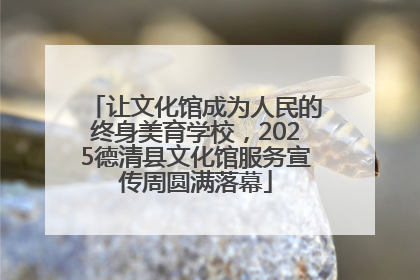 让文化馆成为人民的终身美育学校，2025德清县文化馆服务宣传周圆满落幕
