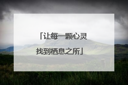 让每一颗心灵找到栖息之所