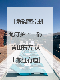解码南京耕地守护：一码管田有方 沃土搬迁有道