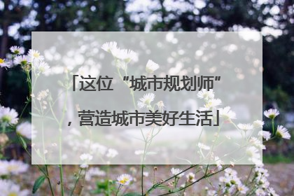这位“城市规划师”，营造城市美好生活