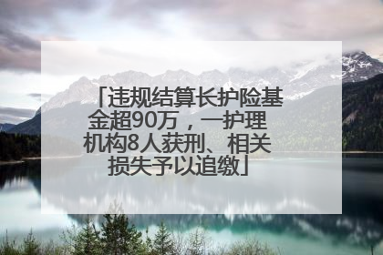 违规结算长护险基金超90万，一护理机构8人获刑、相关损失予以追缴