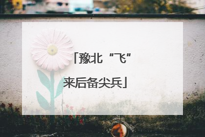 豫北“飞”来后备尖兵
