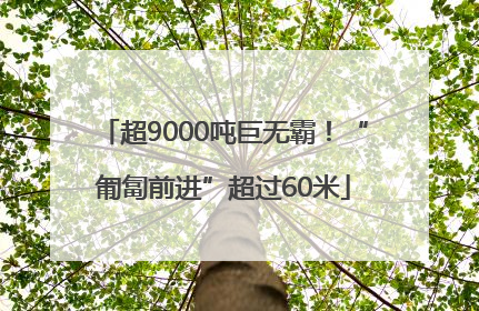 超9000吨巨无霸！“匍匐前进”超过60米