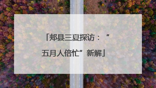 郏县三夏探访：“五月人倍忙”新解