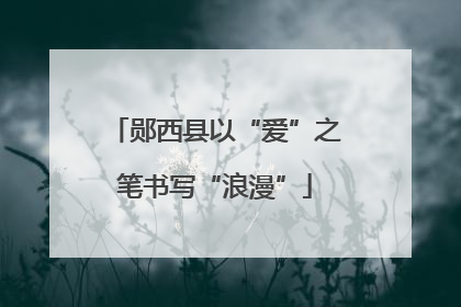 郧西县以“爱”之笔书写“浪漫”