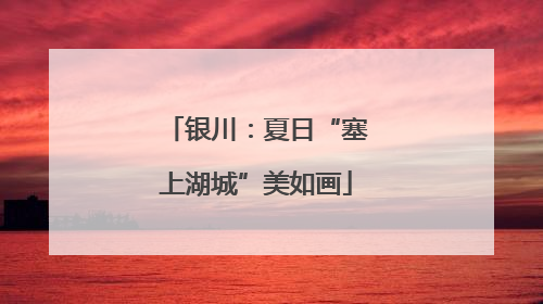 银川：夏日“塞上湖城”美如画
