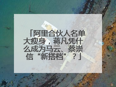 阿里合伙人名单大瘦身，蒋凡凭什么成为马云、蔡崇信“新搭档”？