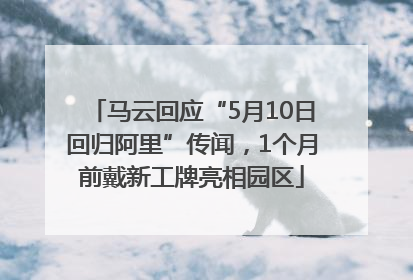 马云回应“5月10日回归阿里”传闻，1个月前戴新工牌亮相园区