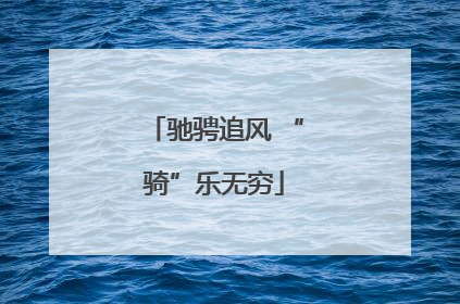 驰骋追风 “骑”乐无穷