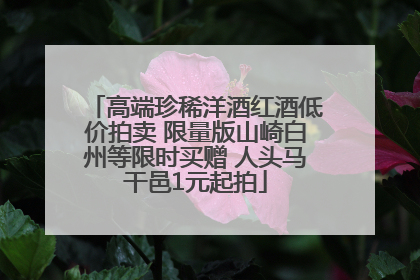 高端珍稀洋酒红酒低价拍卖 限量版山崎白州等限时买赠 人头马干邑1元起拍