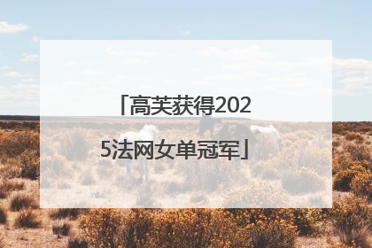 高芙获得2025法网女单冠军