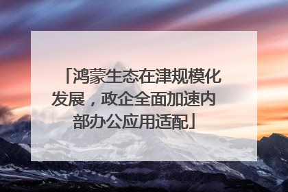 鸿蒙生态在津规模化发展，政企全面加速内部办公应用适配