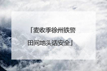 麦收季徐州铁警田间地头话安全