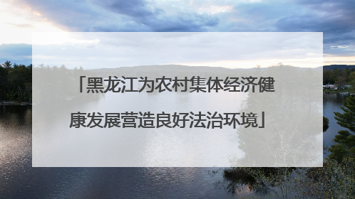 黑龙江为农村集体经济健康发展营造良好法治环境