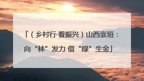 （乡村行·看振兴）山西襄垣：向“林”发力 借“绿”生金