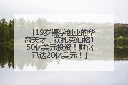 19岁辍学创业的华裔天才，获扎克伯格150亿美元投资！财富已达20亿美元！