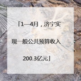 1—4月，济宁实现一般公共预算收入200.3亿元