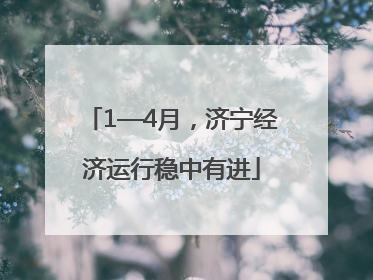 1—4月，济宁经济运行稳中有进